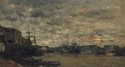 De haven van Bordeaux. Charles-Francois Daubigny